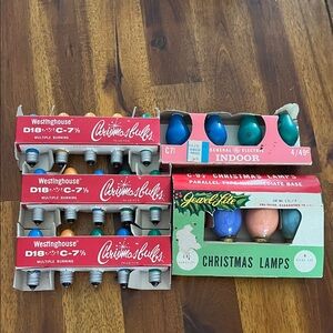 Vtg Westinghouse GE Jewel Lite Christmas Bulbs C-7.5 & C-9.25 Untested *READ*
